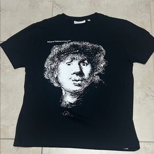 Rembrandt Black Self Portrait T-Shirt from Museum Het Rembrandthus.